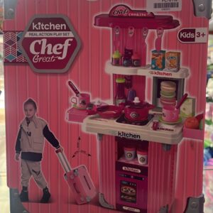 Cocina Maleta Ruedas Rosada
