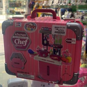 Cocina Maleta Mano Rosada